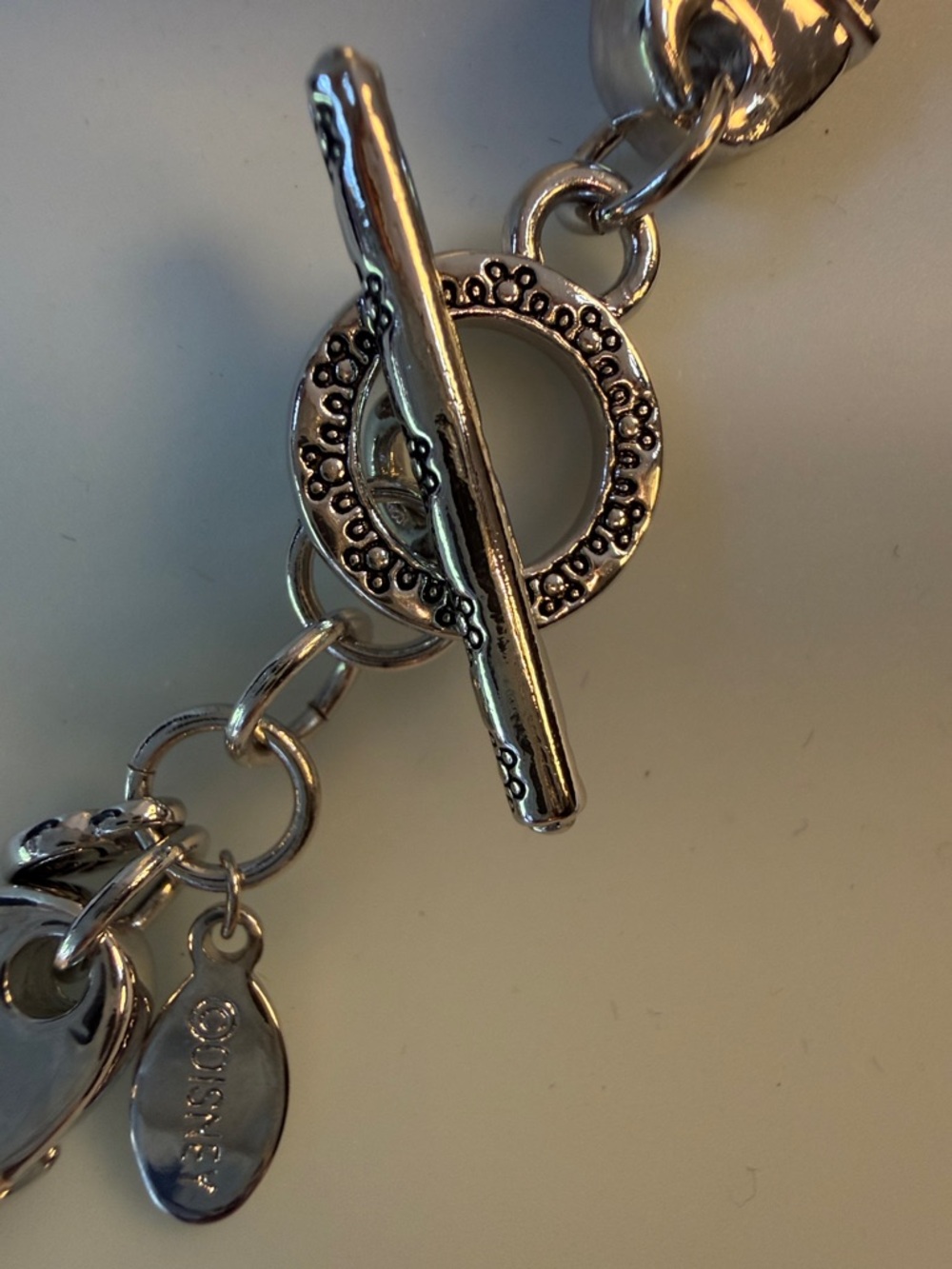 Mickey Mouse Silver Heart Pendant Necklace with Black Accents - Picture 4 of 7